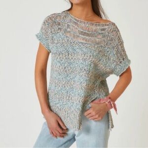 Anthropologie Knit Sweater Tunic Top Coastal Beach